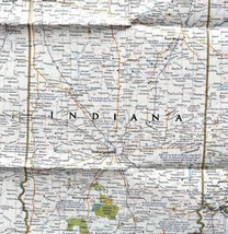 Map Illinois Oho KY Indiana Close Up USA 1988 National Geographic 22 x 3... - $24.99