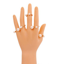 Cream Pearl Midi Ring Set - $48.99 CAD