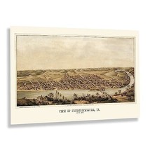 1862 Fredericksburg City Virginia State Map Print Wall Art Poster - £31.89 GBP+