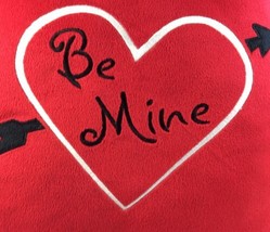 BE MINE Pillow VALENTINE Heart Love 13 inch Square Arrow Red Soft Embroi... - $14.83