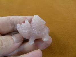 (Y-PIG-FL-592) pink Rose Quartz FLY flying PIG pigs gemstone FIGURINE ca... - £10.95 GBP