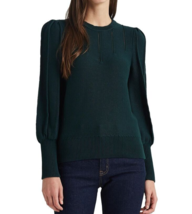 Lauren Ralph Lauren Sz XL Womens Puff Sleeve Sweater Top Dk Green Revers... - £29.95 GBP