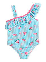 Wonder Nation Baby Toddler Girl Watermelon One-Piece Swimsuit Size 12 Mo... - £15.72 GBP