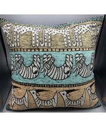 African Animal Print Throw Pillow Global Horizons South Africa Feather F... - $26.03