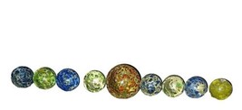 Lot of 9 Confetti Speckled Stardust Marbles Clear Glass vintage Glitterbomb toy - £7.16 GBP