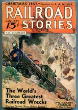 Railroad Stories Pulp January 1935- Worlds Greatest Wrecks VG - £54.96 GBP