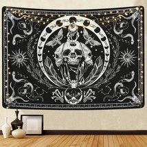 Skull Tapestry Black And White Tapestries Snake Tapestry Moth Tapestry Trippy Sk - £15.97 GBP