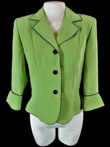 Dressbarn Womens Sz 6 3/4 Sleeve Green Button Down Jacket (Y)P - £18.31 GBP