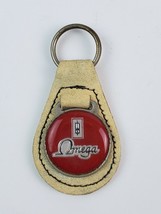 Vintage Omega Lincoln Oldsmobile Car leather keychain fob w/ metal coin ... - $19.79
