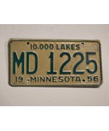 1956 MINNESOTA LICENSE PLATE #MD 1225 Man Cave  Dad&#39;s Garage Chevy FORD ... - $36.01 CAD