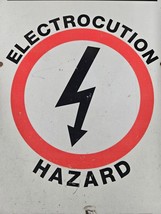 Vintage Danger High Voltage Sign Live Wire Electrocution Hazard Warning ... - $251.17
