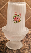 Vintage Hobnail Fairy Lamp Satin Frosted Glass Pink Roses - £11.83 GBP