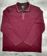 GH Bass &amp; Co Long Sleeve 1/4 Zip Collared Sweater Mens Extra Large Burgundy - £12.76 GBP