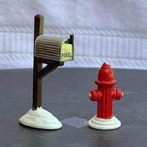 Dept 56 Fire Hydrant &amp; Mailbox - Snow Village 2 Piece Christmas Accessor... - £11.87 GBP