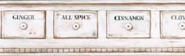 Kitchen Spice Drawer Off White Wallpaper Border York Wallcoverings CB1095B - £10.03 GBP