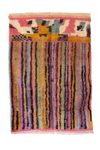 Colorful boujaad rug made with abstract design made from wool 8.01 x 5.54 ft - £578.08 GBP