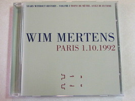 Wim Mertens Years Without History Volume 1 Paris 1.10.1992 Import Cd Electronic - £19.54 GBP