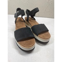 Toms Womens Diana Wedge Sandals Black Strap Platform Shoe Size 8 NWOT - $1,118.61 MXN