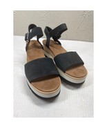 Toms Womens Diana Wedge Sandals Black Strap Platform Shoe Size 8 NWOT - $1,118.61 MXN