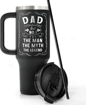 Fathers Day Gifts for Dad, Engraved 40 Oz Tumbler with Handle Straw Lid - Christ - £23.35 GBP