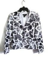 Sandro Sportswear Women&#39;s Size M Black, White Animal Print Blazer Jacket - £21.42 GBP