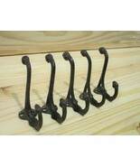 5 RUSTIC COAT HOOKS HAT ENTRY WAY HALL TREE KEYS STORAGE Hardware CAST IRON - $16.49