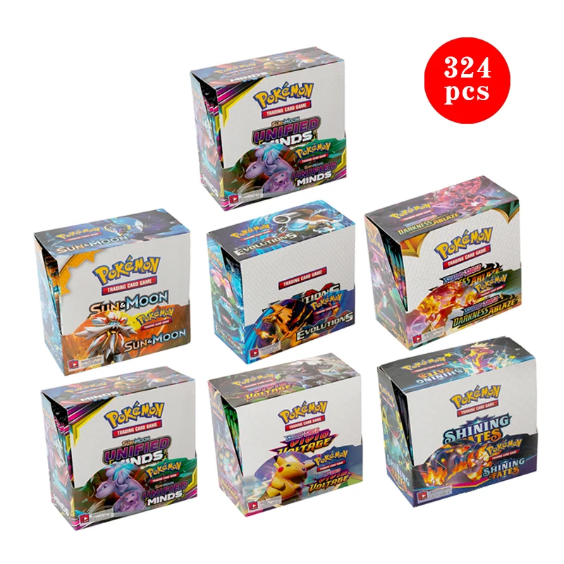 324 Pcs/Set Pokemon Card Evolutions Additional Game Cards Trading Play Toys - £26.39 GBP