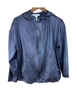 H&amp;M Coachella M Grey Metallic Silver Full Zip Hoodie Hooded Jacket Sweat... - $28.70