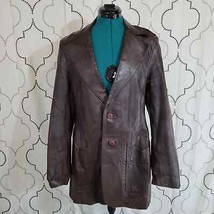 Vintage 1960s/1970s Leather Jacket by Selby of New Zealand - Size Medium - £58.50 GBP