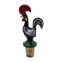 Vintage Wine Bottle Stopper Cork Portugal The Rooster of Barcelos 4 &amp; 1/8&quot; - $110.29 MXN