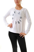 SUNDRY Womens Sweatshirt Boy &amp; Girl Casual Cosy Fit White Size S - $36.43