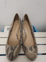 DOROTHY PERKINS  size 6 pewter grey snakeskin print leather shoes. - £18.15 GBP