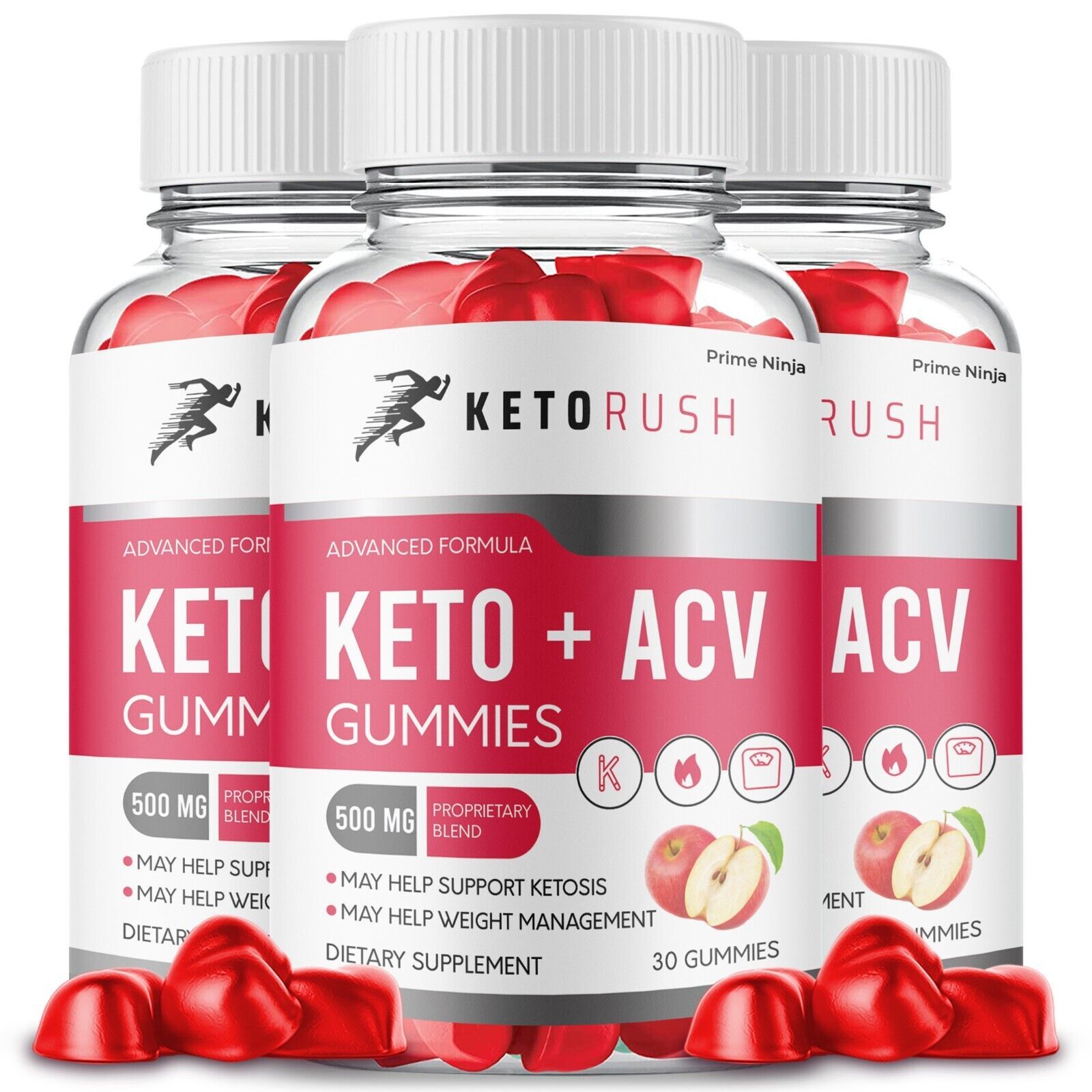 3 Pack Keto Rush ACV Keto Gummies Maximum Strength Official