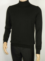 Men's Sweater Knit By BRANGO Turkey Mock Neck Cotton Blend 21050 Black image 6