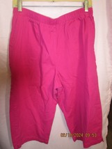 Womens Capri Pants with Pockets Elastic Waist Pants for Women Pink - £7.99 GBP