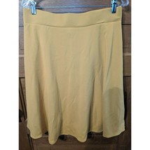 JM Fleurette Yellow Gold Flare Skirt Size L Large Skater Knee Length Mustard - £9.68 GBP