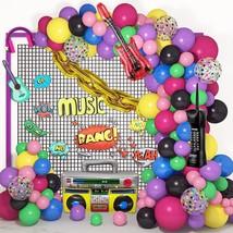 80S 90S Theme Party Decorations, 100Pcs Disco Balloon Arch Garland Kit With 12Pc - £15.65 GBP