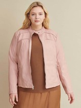 Hidesoulsstudio Plus size Women Pink Leather Jacket #2 - £195.55 GBP