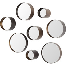Set Of 8 Brown Metal Wall Mirrors - £474.26 GBP