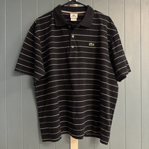 Lacoste Sport Preppy Men&#39;s Navy Striped Polo Shirt Size XL 7UK Cotton Polyester - £23.29 GBP