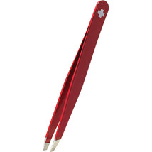 Rubis Red with White Swiss Cross Slanted Tweezer 3.75&quot; - £43.24 GBP