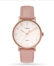 Timex Women's Fairfield 37mm Leather Strap Watch Pink - £59.27 GBP
