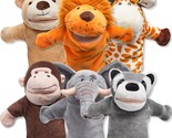 6Pcs Kids Hand Puppet Set With Working Mouth, Toddler Animal Plush Toy I... - £43.71 GBP