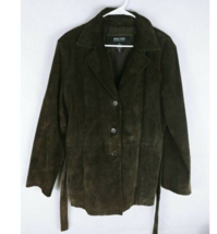 New York &amp; Company Dark Brown Leather Belted Coat Size XL - £26.51 GBP
