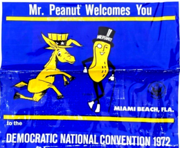 Mr Peanut 1972 Democratic National Convention Miami Bag - £34.15 GBP