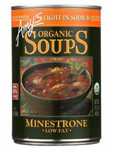 Amy&#39;s Organic Low Sodium, Minestrone Soup, 14.1 oz Can, Case of 12 vegan - £62.94 GBP
