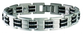 Sabona 353 Stainless Rubber Magnetic Bracelet - £55.84 GBP