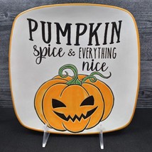 Halloween Pumpkin Spice Square Plate 8.5&quot; (21cm) by Blue Sky Clayworks - £9.65 GBP