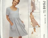 McCall&#39;s 7546D Sewing Pattern Misses Dresses Size 12-16 - $9.78
