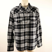 Jack&#39;s Girlfriend Womens Western Flannel Plaid Shirt M Roll Cuff Snap Fr... - £33.04 GBP